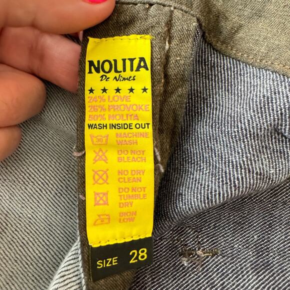 Nolita De Nimes Wide Leg High Waisted Linen Blend Size 28 Light Wash Sailor - Picture 10 of 11